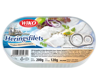 Product image 1 - Herring fillets in horseradish sauce 200g