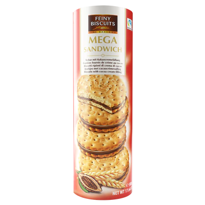 Product image 1 - Mega sandwich biscuits with cocoa cream filling 500g