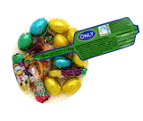 Product image 1 - Milk chocolate eggs & bunnies with hazelnut- & milk cream 84g