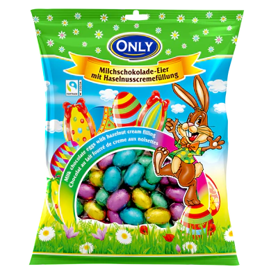 Product image 1 - Milk chocolate eggs with hazelnut cream filling small 400g