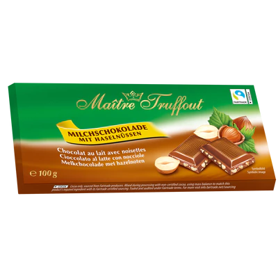 Product image 1 - Milk chocolate with hazelnut 100g