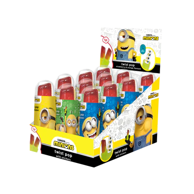Product image 1 - Minions Twist Pop with candies 12x15g counter display