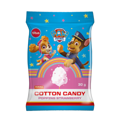 Product image 1 - Paw Patrol candy flloss popping strawberry 30g