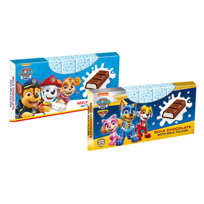 Product image 1 - Paw Patrol milk chocolate with milk filling (8x12,5g) 100g