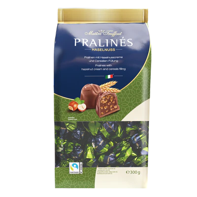 Product image 1 - Pralines milk chocolate hazelnut & cereals 300g