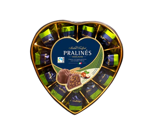 Product image - Pralines milk chocolate hazelnut & cereals heart 165g
