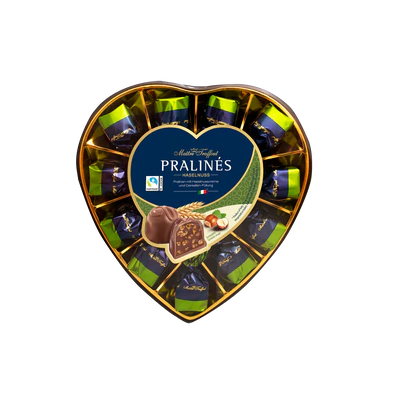 Product image 1 - Pralines milk chocolate hazelnut & cereals heart 165g