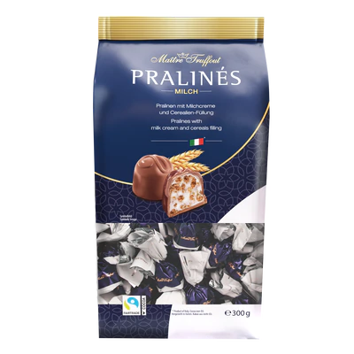 Product image 1 - Pralines milk chocolate milk cream & cereals 300g