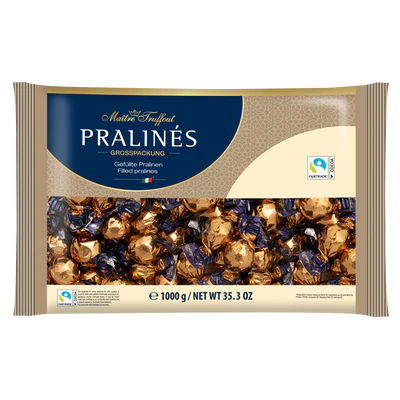 Product image 1 - Pralines milk chocolate with cappuccino filling 1kg