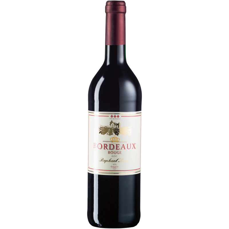 Product image 1 - Red wine Raphael Louie Bordeaux Rouge A.O.C. dry 13,5% vol. 0,75l