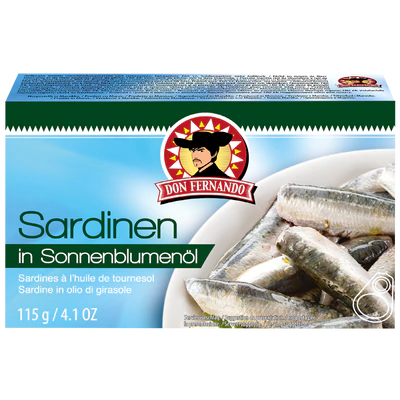 Product image 1 - Sardines in sunflower oil 115g