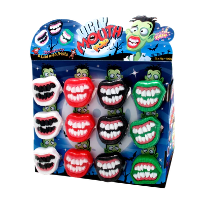 Product image 1 - Scary dentures lollipops 12x15g counter display