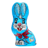 Product image - Sitting bunny blue - milk chocolate 60g