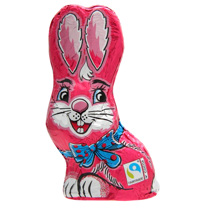 Product image 1 - Sitting bunny pink - milk chocolate 60g