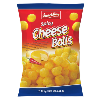 Product image 1 - Spicy cheese balls corn snack 125g