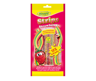 Product image - Strawberry flavoured candy with sour sugar coating 80g