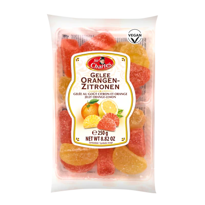 Product image 1 - Sugared jellies with lemon and orange flavour 250g
