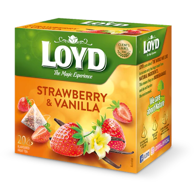 Product image 1 - Tea Strawberry & Vanilla pyramid-bags 20x2g