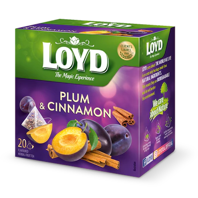 Product image 1 - Tea plum & cinnamon pyramid-bags 20x2g