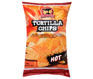 Product image 1 - Tortilla chips with chili flavour 200g