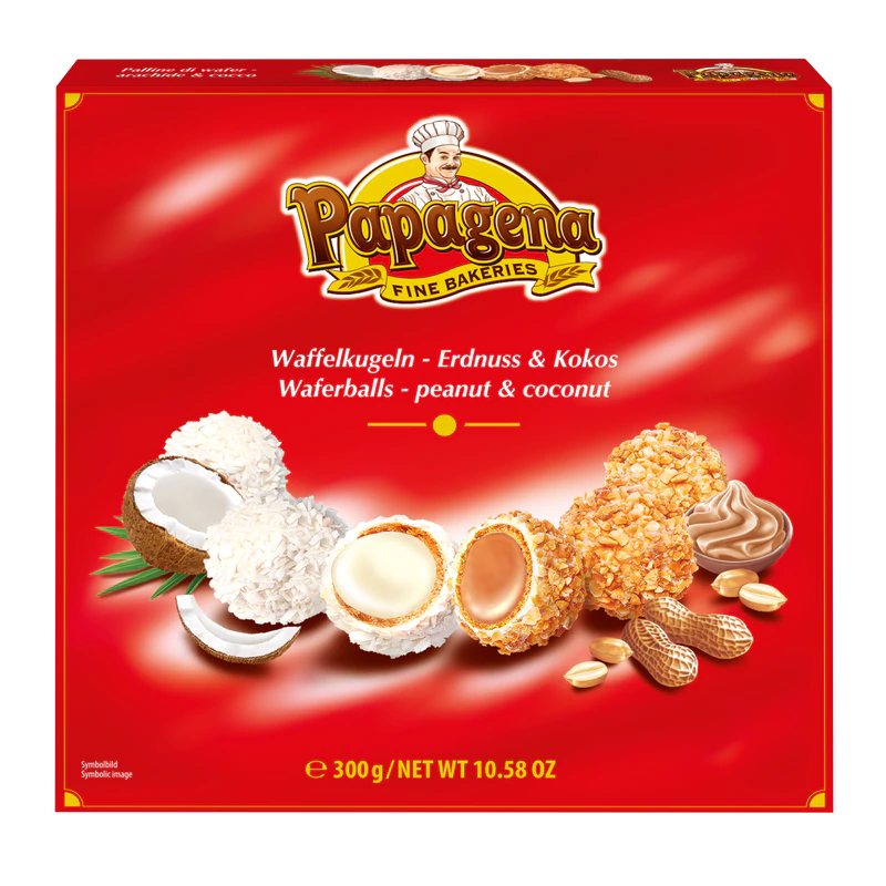 Product image 1 - Waferballs with coconut and peanuts 300g