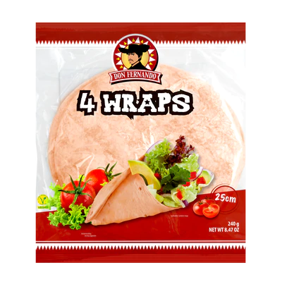 Product image 1 - Wraps tomato Tortillas 240g (4x25cm)