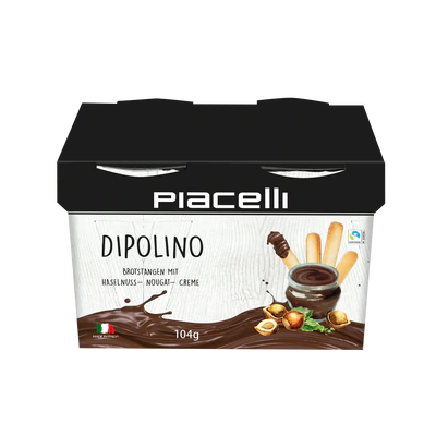Produktabbildung 1 - Dipolino Brotstangen mit Haselnuss-Nougat Creme 104g (2x52g)