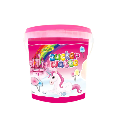 Produktabbildung 1 - Einhorn Zuckerwatte Eimer 50g