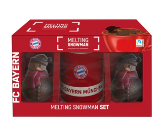 Produktabbildung - FC Bayern Melting Snowman Set mit Tasse 150g