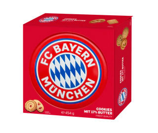 Produktabbildung 1 - FC Bayern München Butter Cookies Geschenkpackung 454g