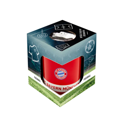 Produktabbildung 1 - FC Bayern München Tasse befüllt mit Süssigkeiten 90g