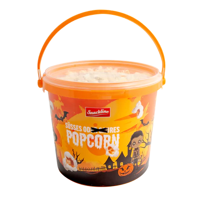 Produktabbildung 1 - Geisterbahn-Eimer Popcorn süß 250g - Vorverkauf Halloween