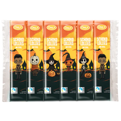 Produktabbildung 1 - Geisterbahn Vollmilchschokolollies am Stiel 6x13g - lieferbar ab Juli 2026