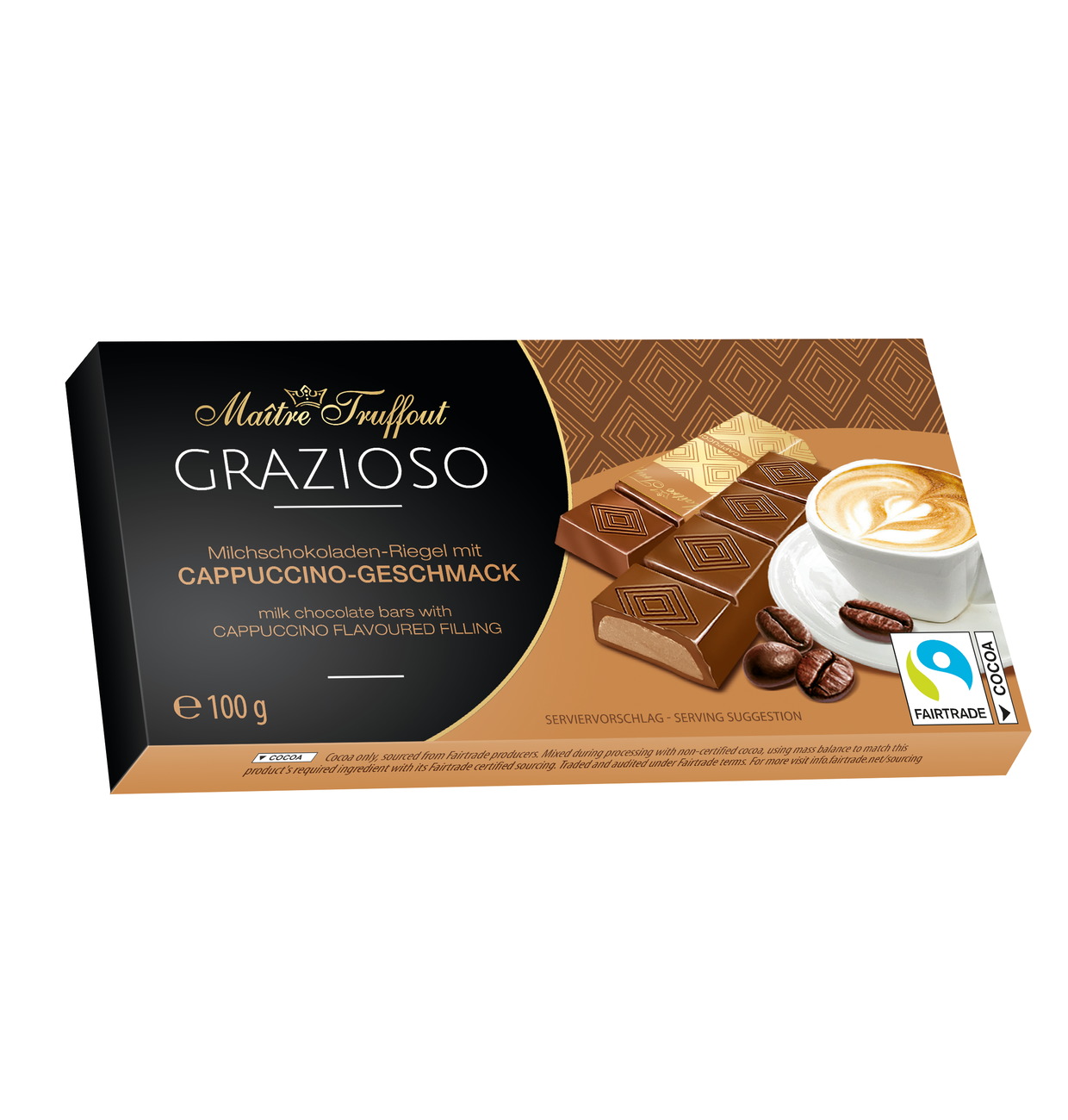 Gunz - Grazioso Milchschokolade mit Cappuccinocreme 100g (8x12,5g)