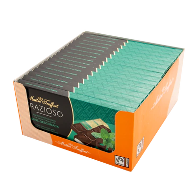Produktabbildung 2 - Grazioso Zartbitterschokolade mit Minzecreme 100g (8x12,5g)