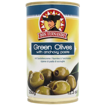 Produktabbildung 1 - Grüne Oliven gefüllt mit Sardellencreme 350g