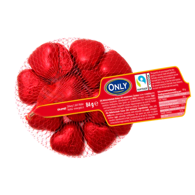 Produktabbildung 1 - Herzen Milchschokolade mit Milchcremef&uuml;llung 84g