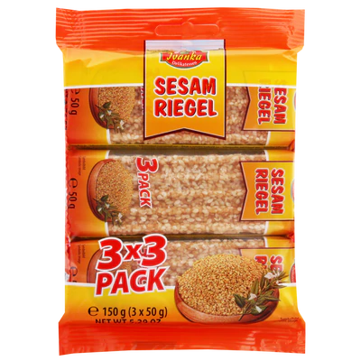 Produktabbildung 1 - Karamellisierter Sesamriegel 150g (3x50g)