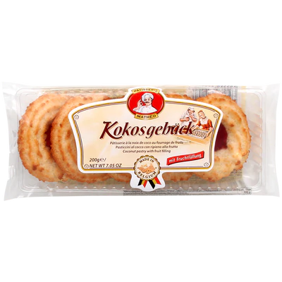 Produktabbildung 1 - Kokosgeb&auml;ck mit Fruchtf&uuml;llung 200g
