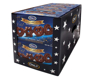 Produktabbildung 2 - Lebkuchen mit Vollmilchschokolade Sterne-Herzen-Brezeln 500g