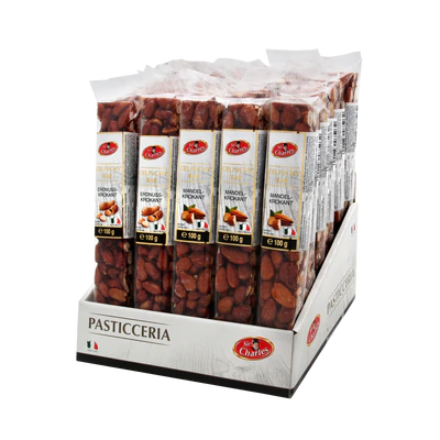 Produktabbildung 1 - Mandel- und Erdnuss-Krokantriegel 30x100g Thekendisplay