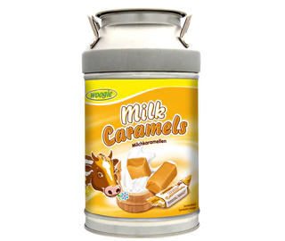 Produktabbildung - Milchkaramellen-Kanne Spardose 250g