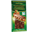 Produktabbildung - Milchschokolade mit ganzen Haselnüssen 100g