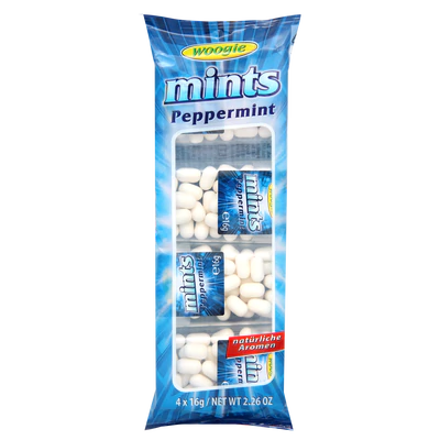 Produktabbildung 1 - Mints Peppermint - Zuckerdragees mit Pfefferminzgeschmack 4x16g