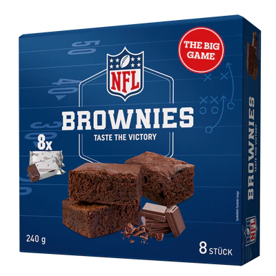Produktabbildung 1 - NFL Brownies 240g (8x30g) - Vorverkauf: Auslieferung ab Januar 2026