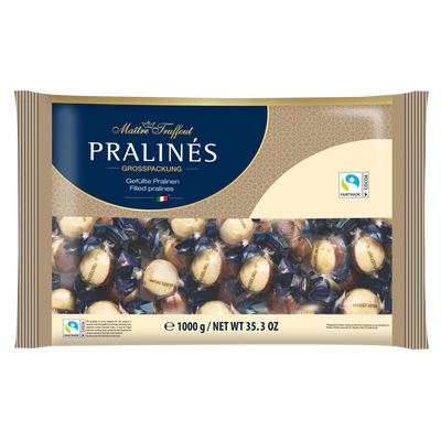 Produktabbildung 1 - Pralinen Duo mit Haselnusscremef&uuml;llung 1kg
