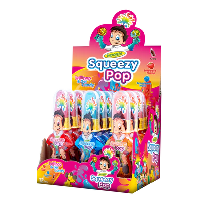 Produktabbildung 1 - Squeezy Pop - Lollies und Candy Gel 80g Thekendisplay