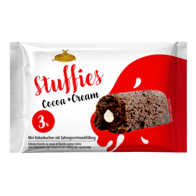 Produktabbildung 1 - Stuffies Mini Kakao-Kuchen mit Sahnecreme 3x45g