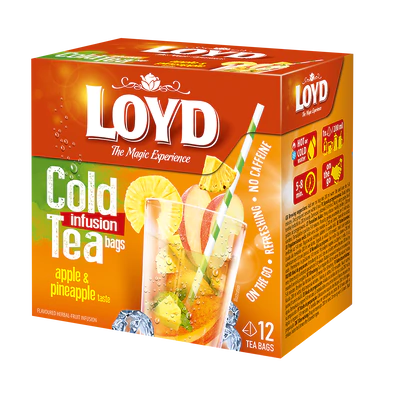 Produktabbildung 1 - Tee Cold infusion Apfel & Ananas Pyramiden-Beutel 12x2,5g
