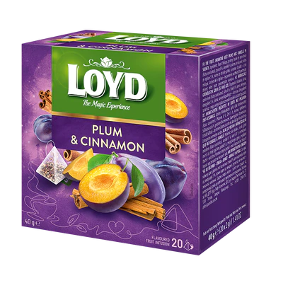 Produktabbildung 1 - Tee Pflaume & Zimt Pyramiden-Beutel 20x2g
